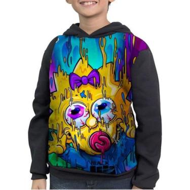 Imagem de Moletom Infantil The Simpsons Maggie Simpson Psicodélico, Preto, 8