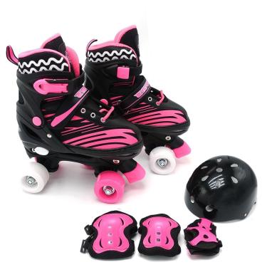 Imagem de Patins Roller Com Kit De Proteção Infantil Numero 30 Ao 33-Feminino