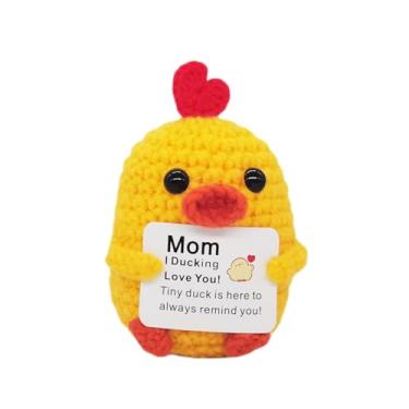 Imagem de Presentes de aniversário, Dia das Mães da Filha da Filha, Mini Pato de Crochê Feito à Mão Presentes para Mamãe Sogra Bônus Madrasta, Presente Engraçado Eu te Amo Mãe Presente Apoio Emocional Decoração
