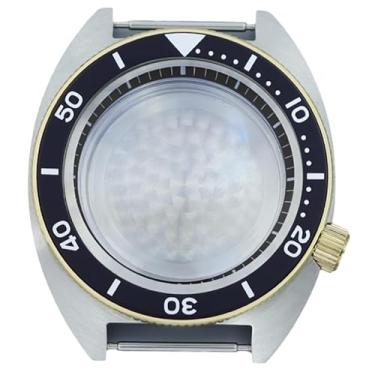 Imagem de FEIYASHI Caixa de relógio modificada à prova d'água de aço 10 ATM de 41 mm para NH35 NH34 NH36 Movimento SKX Abalone acessórios de relógio, Prata e ouro 3, Deep Blue Chapter Ring, Caixa de relógio de