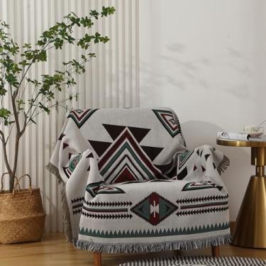 Imagem de CLOTHKNOW Cobertores Boho Preto Branco Azten Cama Cobertores Reversíveis Sudoeste Navajo Cobertores para Sofá Cama Casa Exterior Praia Barraca Viagem Camping 150 cm x 213 cm