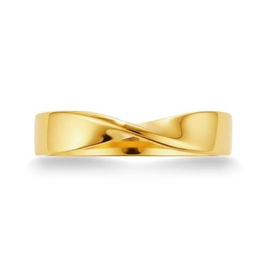 Imagem de munone Anel Mobius de 3 mm Preppy Twisted Pinky Anel de compromisso para mulheres e homens, anel bonito de titânio banhado a ouro 14k, 5, Metal não precioso, Sem pedra preciosa