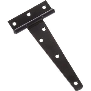Imagem de 1 peça de dobradiça triangular em forma de T de tinta preta, usada para dobradiças de portão de porta de madeira para galpão de armário