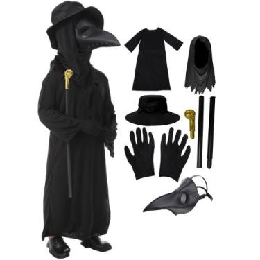 Imagem de Fantasia de Doutor da Peste Infantil HAOSUN Conjunto de Halloween com 