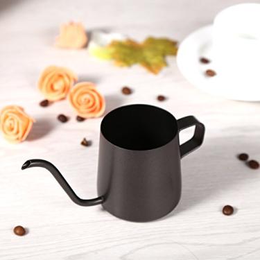 Imagem de Acouto Chaleira de café Inoxidável Preta Premium Com Bico Pescoço de Ganso - Preparação de Cerveja, Alça Ergonômica e para - Cafeteira para Casa e Viagem (250ml)