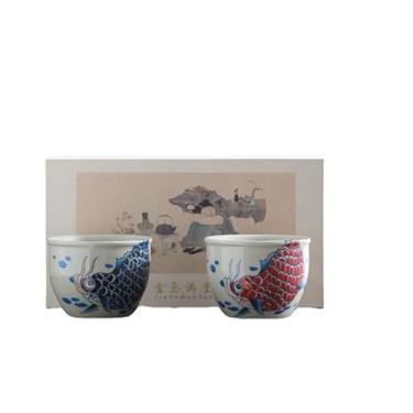 Imagem de Xícara master de xícara de chá de cerâmica, padrão koi, capacidade: 76,5 g-B