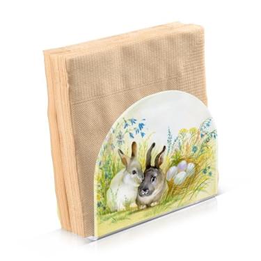 Imagem de Porta-guardanapos de coelho comedor para decoração de cozinha de mesa suportes de guardanapo de papel acrílico para sala de jantar interior exterior festa acessórios de férias