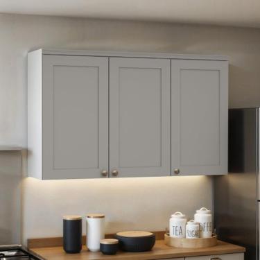 Imagem de Armário Aéreo para Cozinha 3 Portas Provençais 100% Mdf - Genialflex