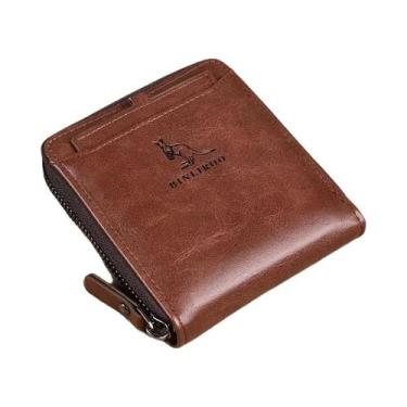 Imagem de Carteira Masculina De Couro Genuíno, Porta-cartões RFID, Bolsa De Moed