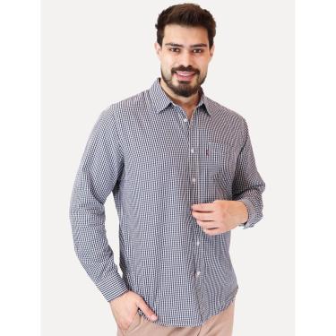 Imagem de Camisa Levis Masculina Standard One Pocket Xadrez Azul/Branco-Masculino