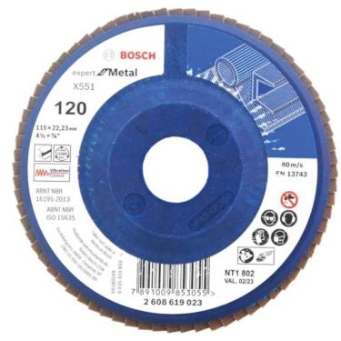 Imagem de Disco Flap Blue Metal com Base Plástica Grão 120 2608619023000 Bosch Disco Flap Blue Me...