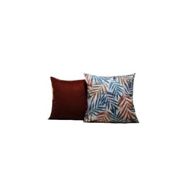 Imagem de Capas para Almofadas 45 x 45 Tecido Veludo Estampado Conjunto 2 Peças 