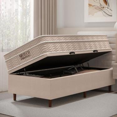 Imagem de CAMA BOX BAÚ BLINDADO SOLTEIRO COM COLCHÃO MOLAS ENSACADAS AIRTECH ORT