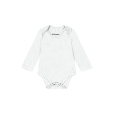 Imagem de Body bebê unissex manga longa em cotton Brandili-Branco, Branco, GG