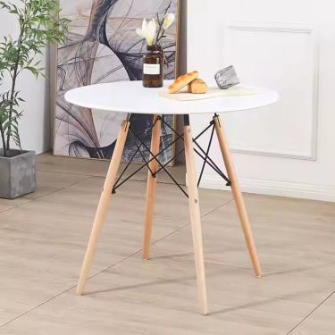 Imagem de Mesa de Jantar Eames Eiffel 70cm Redonda Design Moderno Branco