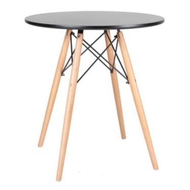 Imagem de Mesa de Jantar Redonda Mdf 70cm Eiffel Eames Preto - Móveis La Bella