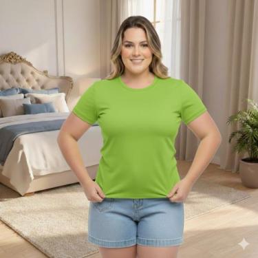 Imagem de Blusas Plus Size Feminina Verão Camiseta Básica Confortável Manga Curt