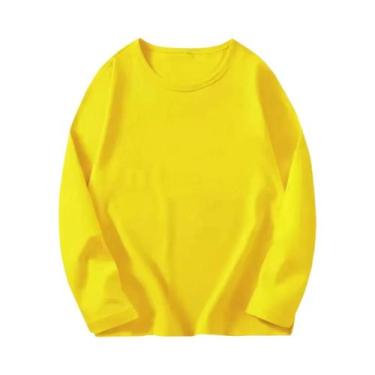 Imagem de Camiseta Infantil De Algodão, 8 Cores, Manga Comprida, Gola Redonda, P