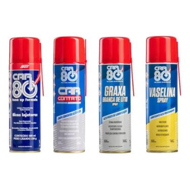 Imagem de Kit Descarbonizante Limpa Contato Graxa Branca Vaselina - Car80