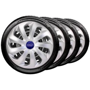 Imagem de Jogo 4 Calota Velox Aro 14 Prata Ford Ka Escort Fiesta Focus - Elitte