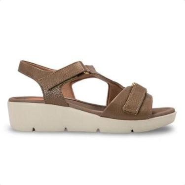 Imagem de Sandália Usaflex Feminina Em Couro Plataforma Fecho-Flex AL4303-Feminino