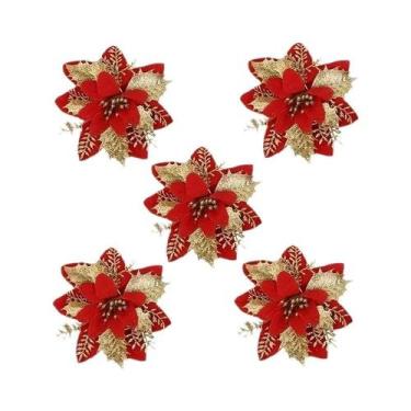 Imagem de Flores Artificiais Com Glitter De 14CM, 510 Peças, Decoração Para Árvo