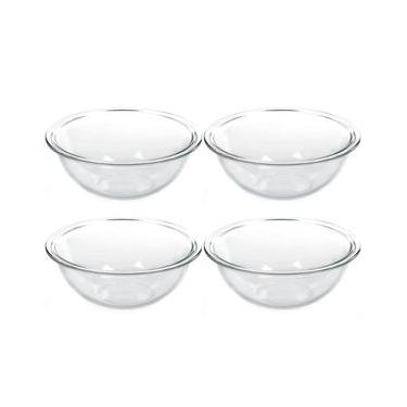 Imagem de Conjunto 4 Tigelas de Vidro 1,5L Potes Redondos Marinex Plus Astral Bowls Transparentes