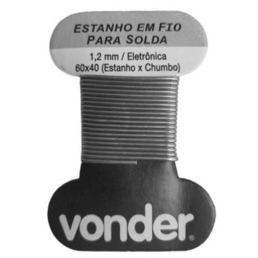 Imagem de Estanho Fio de Solda 1,2mm 60x40 Cartela com 2 Tubos 10g Vonder