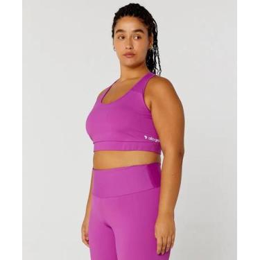 Imagem de Top esportivo costas nadador plus size alto giro cor:roxo euforiataman