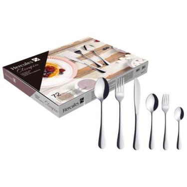 Imagem de Faqueiro Hercules Inox Olimpia 72 Peças Com Estojo Gift Box, Inox, 72