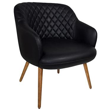 Imagem de Poltrona Decorativa Kitana Pés Palito PU Sintético Preto - Gran Belo