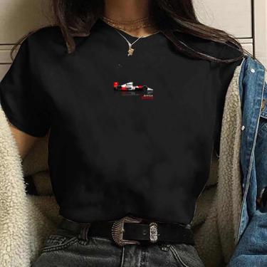 Imagem de Camiseta feminina Ayrton senna desenho Blusa Algodao