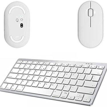 Imagem de Mouse E Teclado Bluetooth Branco