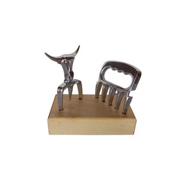 Imagem de Kit Garra De Urso + Garfo Tridente Com Suporte