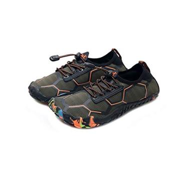 Imagem de Bestgift Men/Women's Wide Toe Minimalist Trail Running Shoes Football Army Green 38