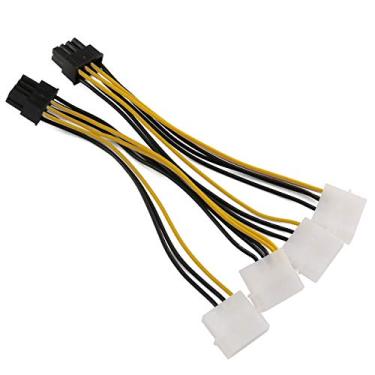 Imagem de Cabo conversor de alimentação E-extraordinário 2 peças 20 cm Dual Molex 4 pinos macho para macho de 8 pinos PCI Express para placa de vídeo Pci-e ATX PSU