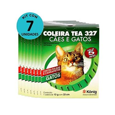 Imagem de Kit Coleira Contra Pulgas e Carrapatos TEA 327 Gatos König 13g c/ 33cm C/ 7 unidades