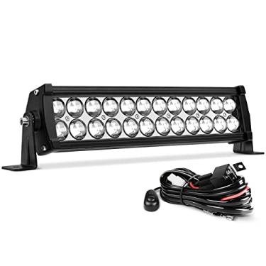Imagem de AUTOSAVER88 Barra de luz de LED 4D 144W com kit de cablagem de 2,4 m, lente reta olho de peixe 12000 Lumens Offroad Automotive Spot & Flood Combo Beam