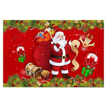 Imagem de KELATI Tapete de porta de Natal, capacho de inverno antiderrapante e lavável, para quarto, banheiro, cozinha, tapete de feriado-E1