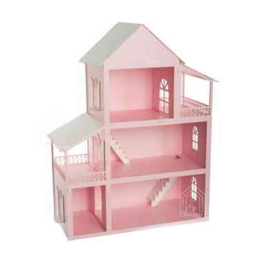 Casa Barbie Casinha De Bonecas Mdf Cru 80 Cm - Collore - Casinha