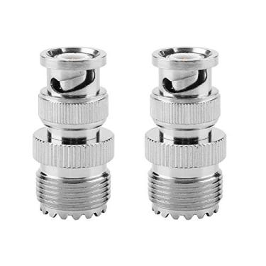 Imagem de 2pcs BNC Adapter Kit, Brass BNC Male Plug to UHF SO239 PL-259 Female Jack RF Coaxial Adapter Cable Connector