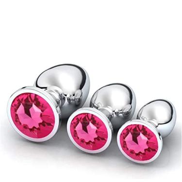 Imagem de 3 peças de Plug Anale Metal, Pequeno médio grande Aço Inoxidável, Produtos adultos