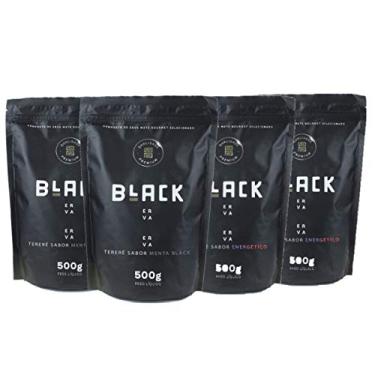 Imagem de KIT COM 4 PACOTES DE 500G ERVA MATE PARA TERERÉ BLACK ERVA (2 Energético e 2 Menta Black)