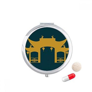 Imagem de Thailand Myth Woodiness Temple Illustration Pill Case Pocket Medicine Storage Box Dispenser Recipiente