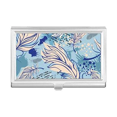 Imagem de Estojo porta-cartões de visita com letras em ponto oceano Feather Water Ocean Dot