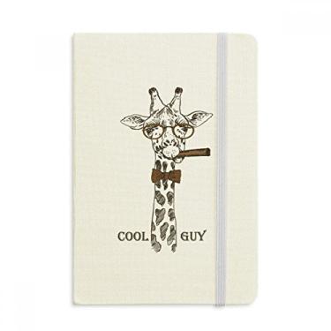 Imagem de Caderno de desenho de girafa marrom com estampa de animal oficial de tecido rígido diário clássico