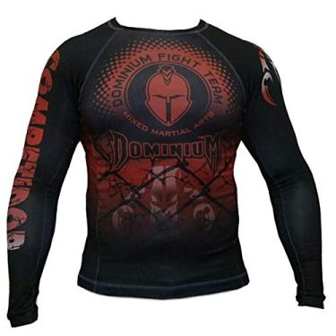 Imagem de Camisa Rash Guard de Compressão Termica - 2197 - Jiu Jitsu - Pre/Verm - P