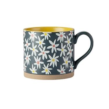 Imagem de SALFEE 400 ml Flores pintadas nórdicas cerâmica xícara de café caneca casal caneca de escritório
