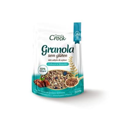 Imagem de Cereal Crock Granola Sem Glúten Sem Adição De Açúcar Linhaça E Tâmaras Com Aveia Sem Glúten 200G