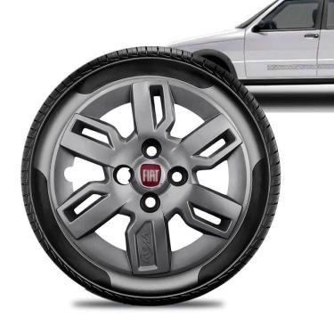 Imagem de Calota Fiat Uno Way aro 13 2013 a 15 Grafit Brilhant Vermelh